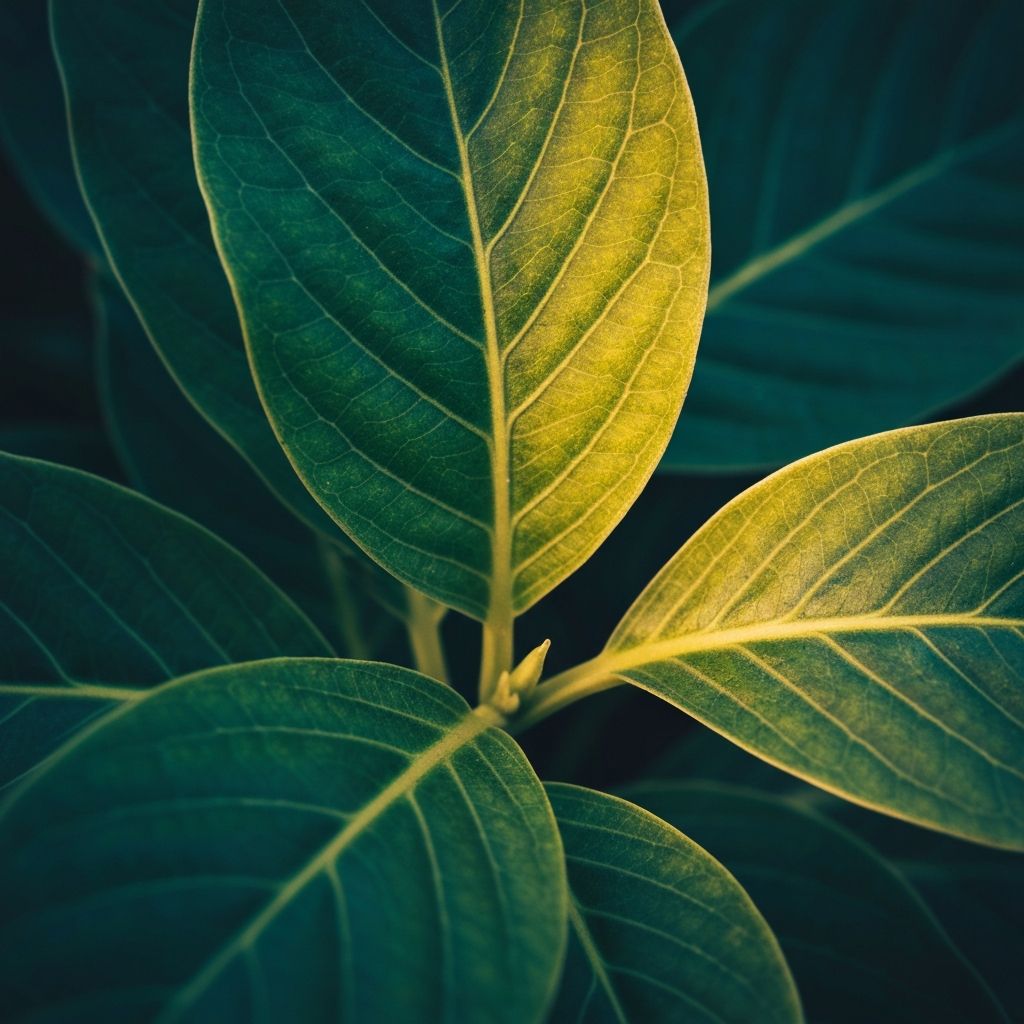 Botanical elements representing natural ingredients